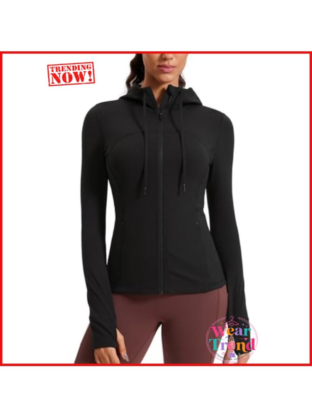 Butterluxe Hoodie Jacket Slim Fit Hip Length Thumbholes Zip Pockets